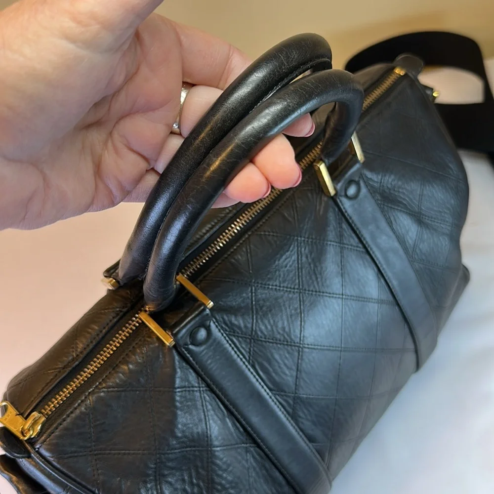 CHANEL Boston Bag Diamond Stitch Calfskin  Made in Italy, Chanel Dustbag, COA - Picture 9 of 15